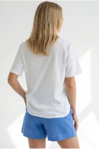 Olalook Women WHITE Pocket Detail Cotton T-Shirt - Image 6