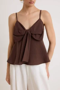 TRENDYOLMİLLA Brown Blouse - Image 3
