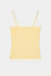 TRENDYOLMİLLA Yellow Color Bloklu Fitted Cowl Neck Thin Sleeveless Sleeveless Ribbed Flexible Knitting Tank Top - Image 7