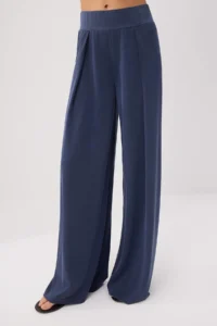 TRENDYOLMİLLA NAVY BLUE Drop Sleeve Wide Leg Soft Knitting Bottom with Premium Lyocell Content - Top Set - Image 3