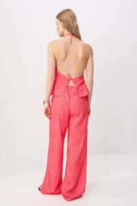 TRENDYOLMİLLA PINK-Multicolored Striped Blouse Pants Weaving Bottom&Top Bottom - Top Set - Image 4
