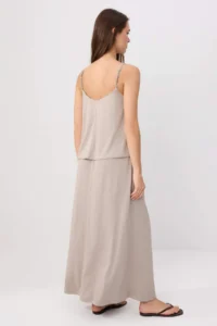 TRENDYOLMİLLA Mink Regular/Normal Pattern Thin Sleeveless Etekli Flexible Knitting Bottom - Top Set - Image 4
