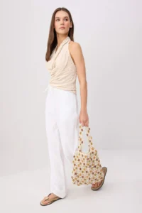 TRENDYOLMİLLA Stone Fitted Off-Shoulder Neck Low-cut back textured Knitting Blouse - Image 2