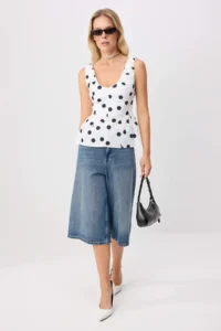 TRENDYOLMİLLA WHITE Puantiye Patterned Poplin Weaving Blouse - Image 2