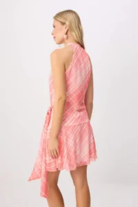 TRENDYOLMİLLA PINK Plaid Siphon Lined Barbell Collar tied up Short / Mini Weaving Dress - Image 4
