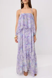 TRENDYOLMİLLA Multicolored Midi Siphon Lined Weaving Dress - Image 3