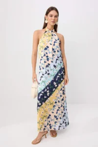 TRENDYOLMİLLA Multicolored Floral Maxi Weaving Dress