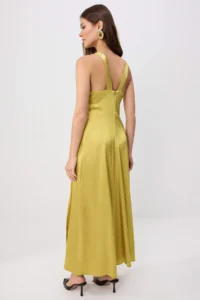 TRENDYOLMİLLA Oil Green Plain Maxi Weaving Dress - Image 4
