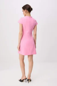 TRENDYOLMİLLA Light PINK Plain Short / Mini Weaving Dress - Image 4