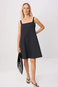TRENDYOLMİLLA Black Sleeveless Mini Weaving Dress - Image 2