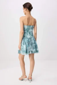 TRENDYOLMİLLA BLUE-Multicolored animals Short / Mini Weaving Dress - Image 4
