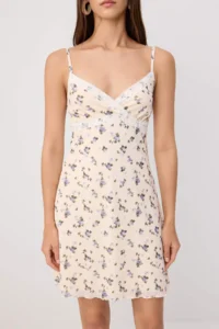 TRENDYOLMİLLA Multicolored Floral A-line/Life Form Rope Sleeveless Lace Detailed Flexible Knitting Dress - Image 3