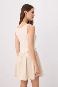 TRENDYOLMİLLA Stone Plain skater Lyocell Corset Detailed Thick Sleeveless Mini Knitting Dress - Image 4