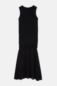 TRENDYOLMİLLA Black Satin Detailed Maxi Size Knit Dress - Image 5