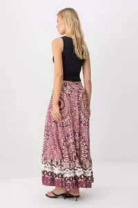 TRENDYOLMİLLA Ethnic Patterned Elastic Waist Viscose Skirt - Image 3