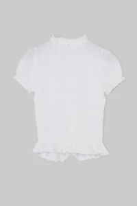 TRENDYOLMİLLA WHITE Bedene Oturan Gipe Detailed Shirt - Image 7