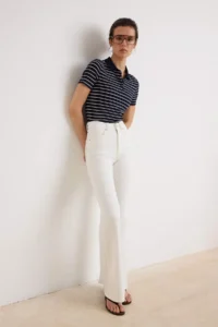 TRENDYOLMİLLA Ecru High Waist Flare Soft Extra Stretch Knitting Jeans - Image 2