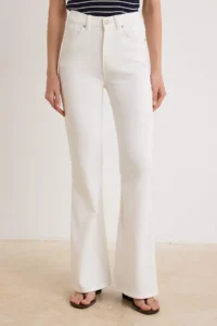 TRENDYOLMİLLA Ecru High Waist Flare Soft Extra Stretch Knitting Jeans - Image 3