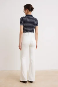 TRENDYOLMİLLA Ecru High Waist Flare Soft Extra Stretch Knitting Jeans - Image 4