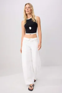 TRENDYOLMİLLA Ecru Low Waist Baggy Fit Tencel Blended barrel jeans