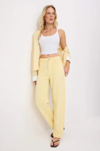 TRENDYOLMİLLA Light YELLOW 100% Tencel High Waist barrel jeans - Image 2