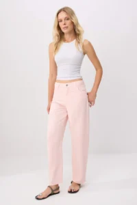 TRENDYOLMİLLA PINK 100% Tencel High Waist barrel jeans - Image 2