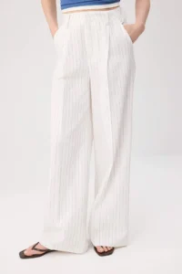 TRENDYOLMİLLA WHITE Thin Striped Weaving Pants - Image 3
