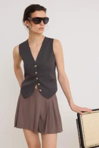TRENDYOLMİLLA Brown Lace Closure Soft Touch Mini Shorts Skirt Shorts & Bermuda - Image 2