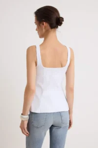 TRENDYOLMİLLA WHITE Fitted Square Neck Zippered Vest - Image 4