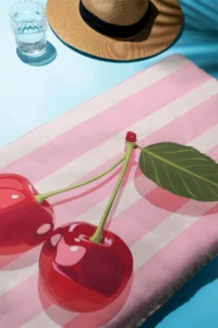 Dolce Mariee Digital Printing Beach Sea Towel Cherry Patterned Loincloth HVL0160 - Image 2