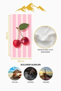 Dolce Mariee Digital Printing Beach Sea Towel Cherry Patterned Loincloth HVL0160 - Image 4