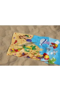 Erays Home Jungle Animals Patterned Beach Towel Children's Beach Sea Towel - Image 3