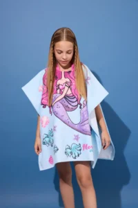 DeFacto Printed Cotton Poncho Towel Girls'
