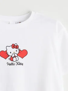 LCW Kids White Hello Kitty Printed Girls' T-Shirt - Image 6