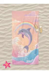 Erays Home Dolphin Patterned Girls' Beach Bath Towel
