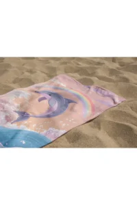 Erays Home Dolphin Patterned Girls' Beach Bath Towel - Image 2