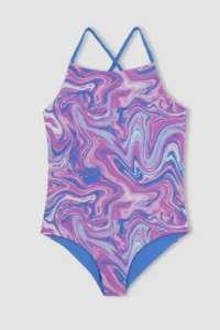 DeFacto Girls' Patterned Reversible Swimsuit Z3592a623hs
