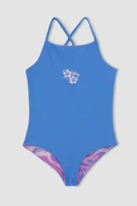 DeFacto Girls' Patterned Reversible Swimsuit Z3592a623hs - Image 2