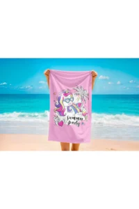 Erays Home Unicorn Ice Cream Summer Patterned Beach Towel Girls' Beach Towel - Image 4