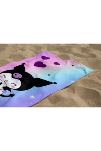 Erays Home Kuromi Patterned Digital Printed Beach Bath Towel Girl's Beach Towel Beach Towel - Image 4