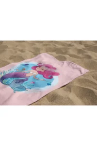 Erays Home Mermaid Mermaid Girl's Patterned Printed Beach Towel Girl's Beach Towel Beach Towel - Image 2