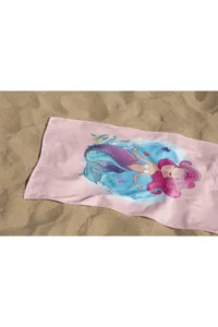 Erays Home Mermaid Mermaid Girl's Patterned Printed Beach Towel Girl's Beach Towel Beach Towel - Image 3