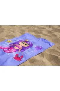 Erays Home Princess Mermaid Girl's Patterned Printed Beach Towel Girl's Beach Towel Beach Towel - Image 2