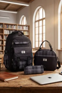 By Hakan My Polo 2086 Set of 3 Kids Primary School Secondary School Bag Backpack with Pen Holder Lunch Bag BLACK
