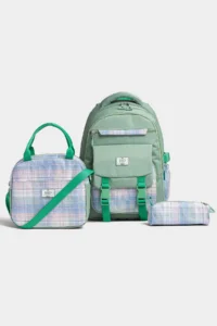 By Hakan My Polo 2086 Set of 3 Children Primary School Secondary School Bag Backpack with Pen Holder Lunchbox GREEN - Image 2
