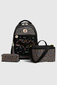 By Hakan My Polo 2075 Set of 3 Boys Primary School Bag with Pen Holder Lunch Bag Backpack BLACK - Image 2