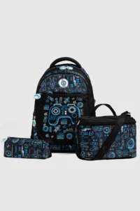 By Hakan My Polo 2075 Set of 3 Boys Primary School Bag with Pen Holder Lunch Bag Backpack DARK BLUE - Image 2