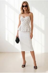 Olalook Women's White Side Zipper Strap Poplin Blouse - Image 2