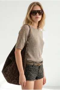 Olalook Women's Mink Raglan Sleeve Mercerized Knitwear Blouse - Image 3