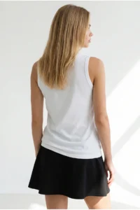 Olalook Women's White Chain Garnished Fitted Flexible Ribbed Blouse - Image 5